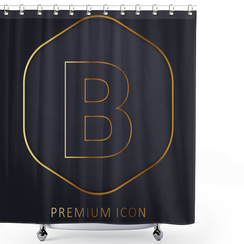 Personality  Bold Golden Line Premium Logo Or Icon Shower Curtains