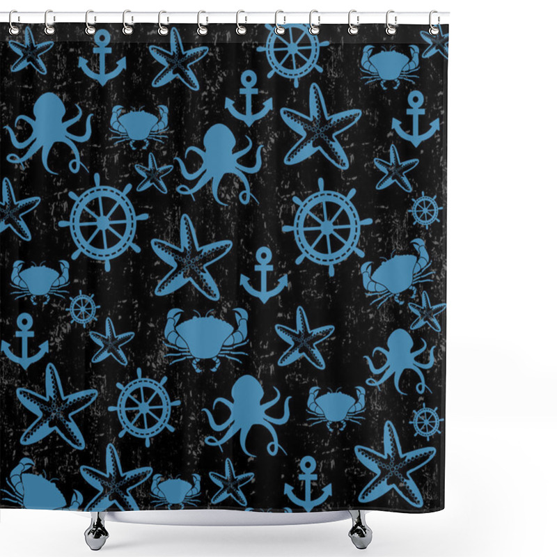 Personality  Sea Life Seamless Pattern Shower Curtains