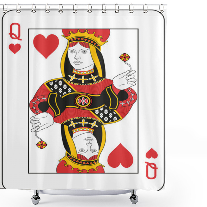 Personality  Queen Of Hearts Shower Curtains