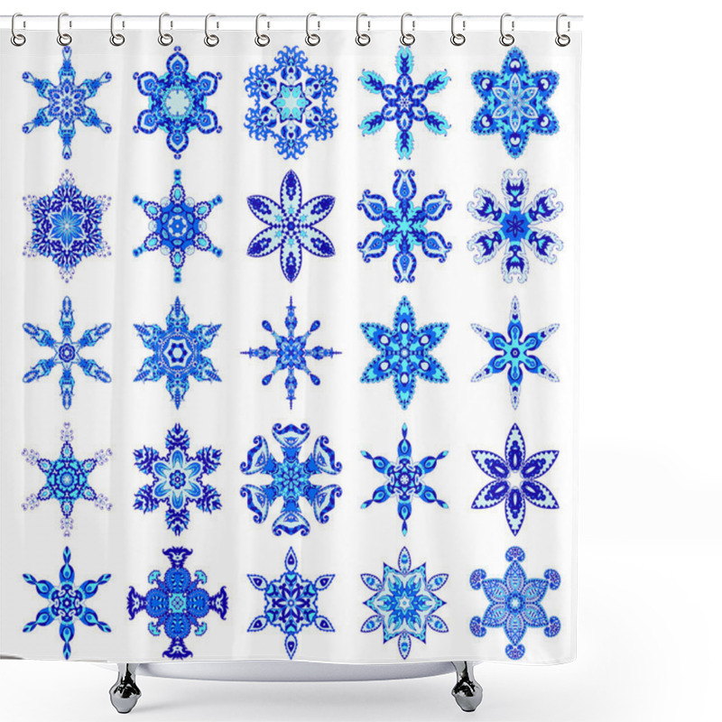 Personality  Set Of Snowflakes Shower Curtains