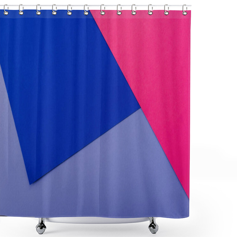 Personality  Abstract Geometric Background With Lilac, Pink, Blue Paper Shower Curtains