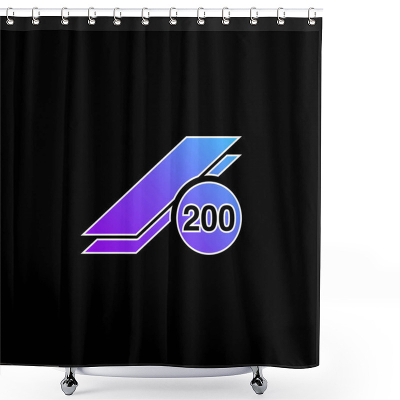 Personality  200 Prints Blue Gradient Vector Icon Shower Curtains