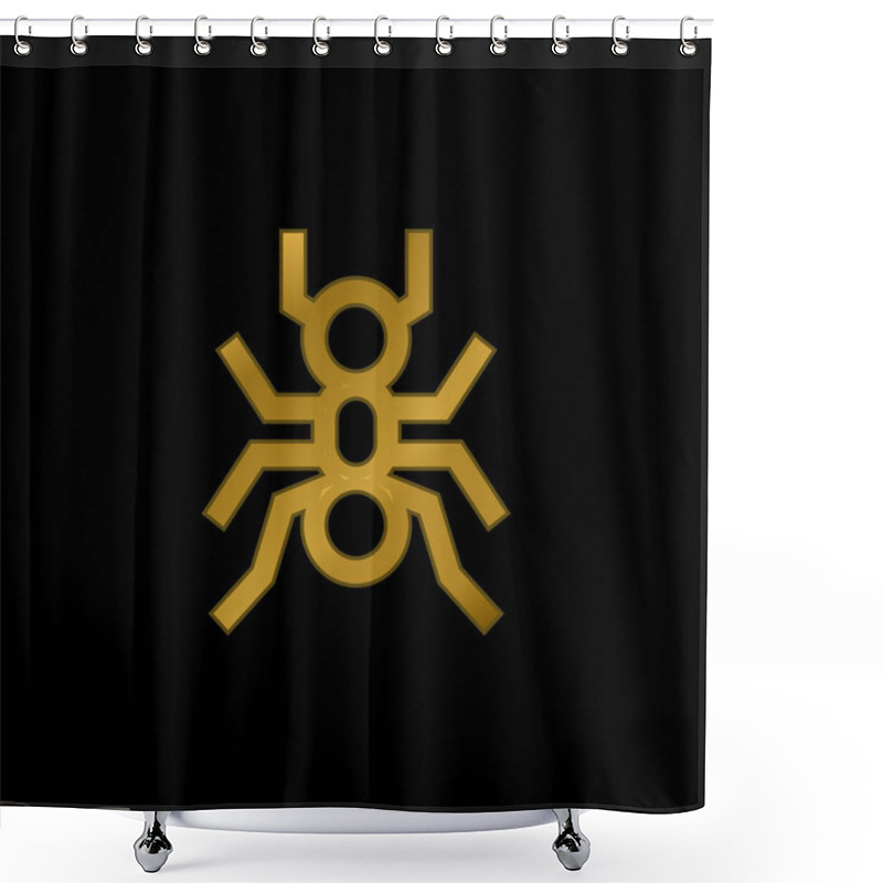 Personality  Ant Gold Plated Metalic Icon Or Logo Vector Shower Curtains