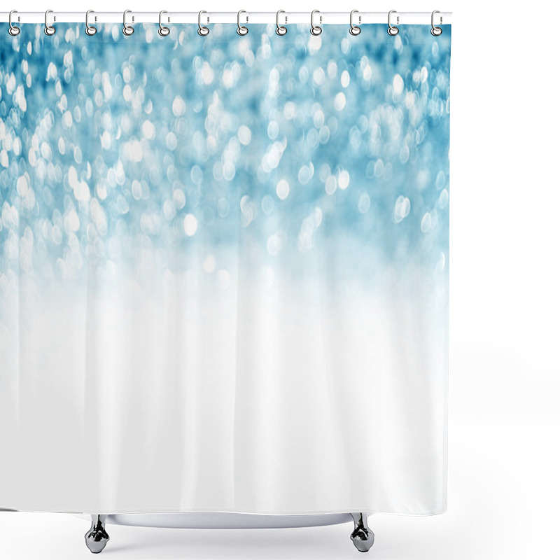 Personality  Lights On Blue Background.Christmas Lights Shower Curtains