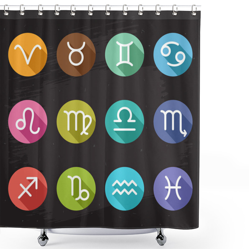 Personality  Horoscope Icons Set Shower Curtains