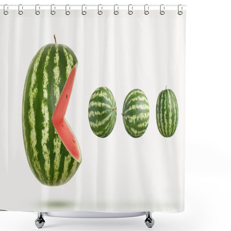 Personality  Funny Pacman Watermelon Shower Curtains