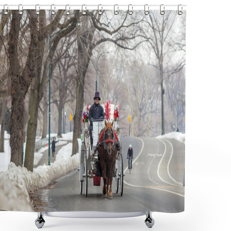 Personality  Horse Carriage Rider In Central Park Shower Curtains