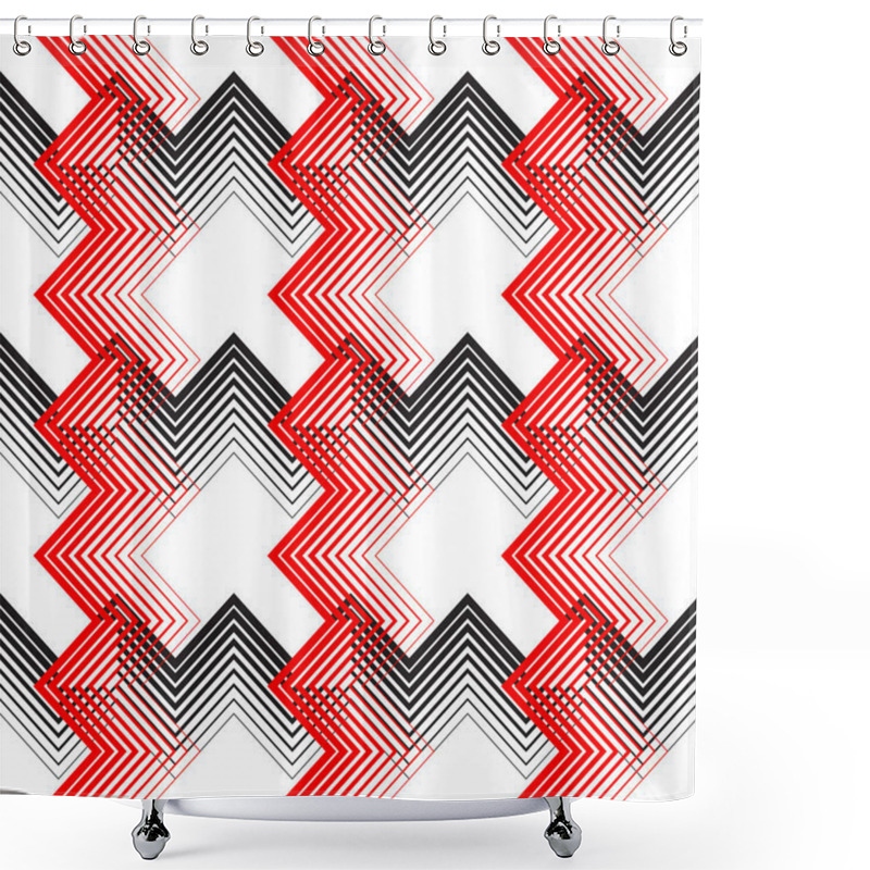 Personality  British Plaid Ornament. Abstract Diagonal Thin Line Art Pattern Shower Curtains