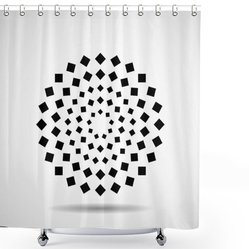 Personality  Abstract Circular Halftone Square Form. Vector Design Element Shower Curtains