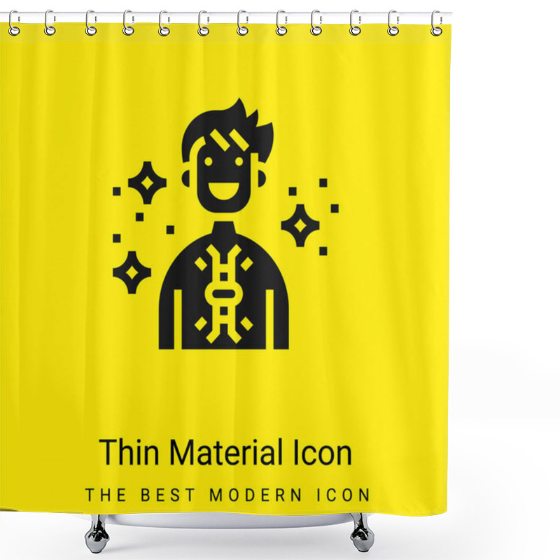 Personality  Antibodies Minimal Bright Yellow Material Icon Shower Curtains