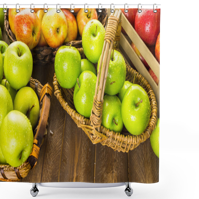 Personality  Variety Of Organic Apples Shower Curtains