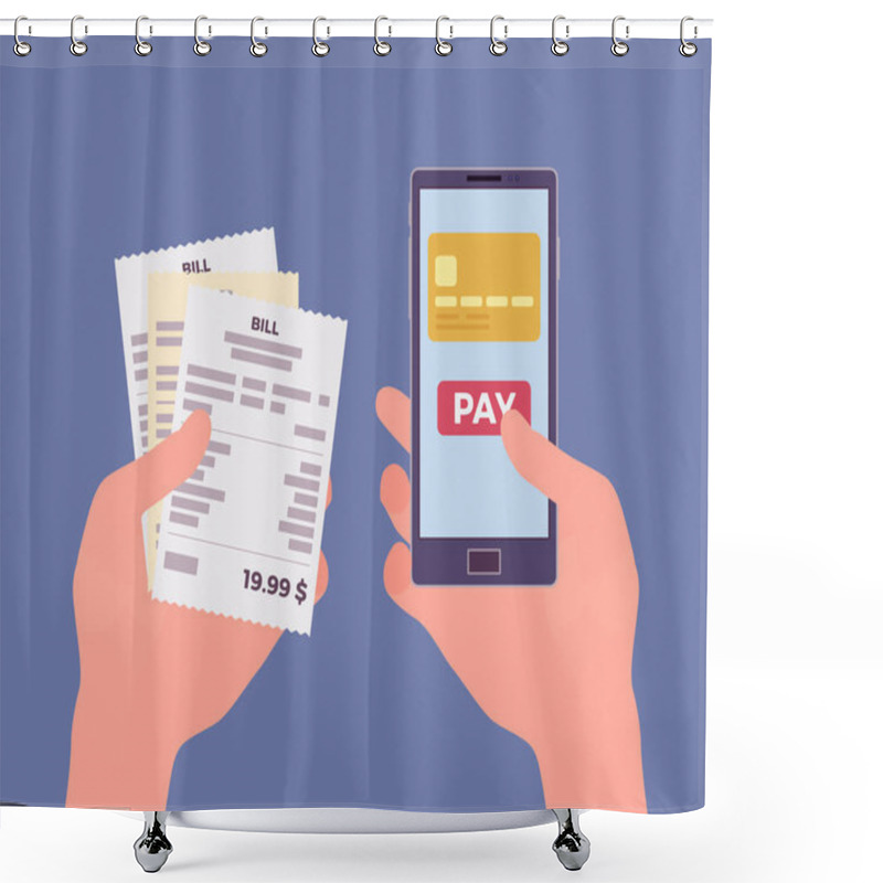 Personality  Digital Bill For Mobile Payment Shower Curtains