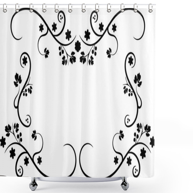 Personality  Black Swirly Frame Shower Curtains