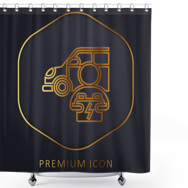 Personality  Battery Golden Line Premium Logo Or Icon Shower Curtains