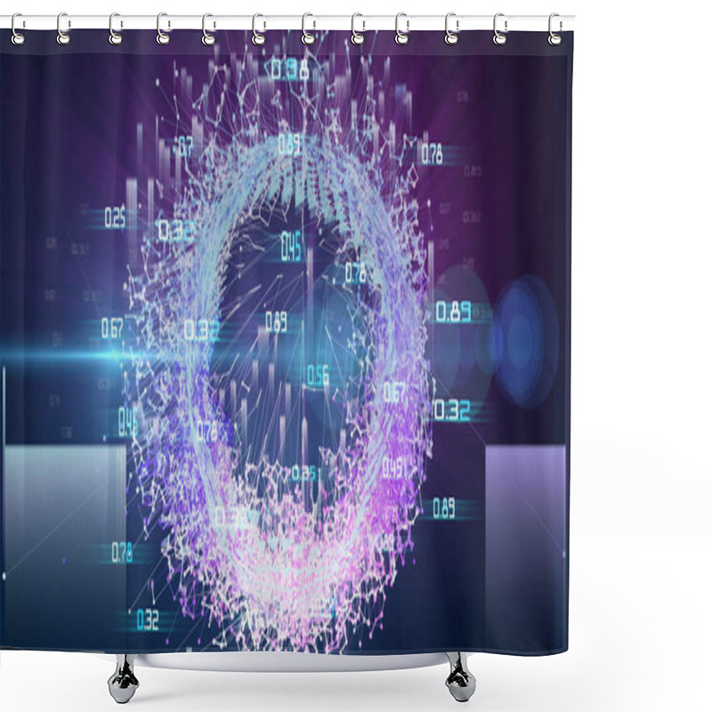 Personality  Abstract Futuristic Concept Of Spherical Algorithm Analysis. Qua Shower Curtains