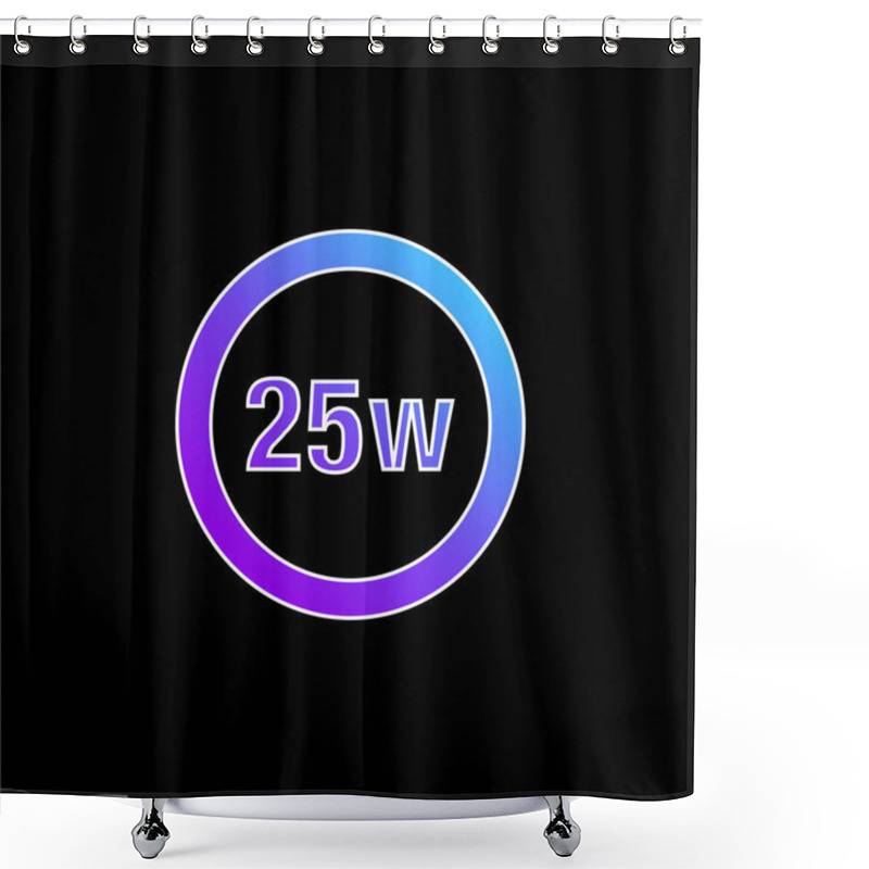 Personality  25 Watts Lamp Indicator Blue Gradient Vector Icon Shower Curtains