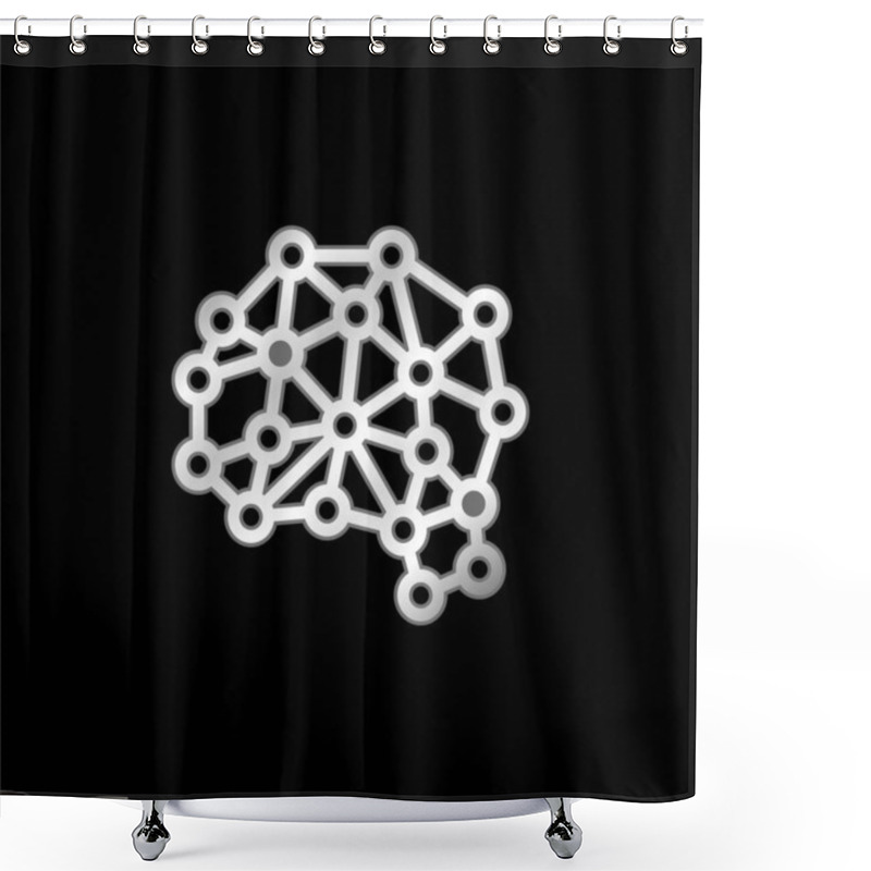 Personality  Artificial Intelligence Silver Plated Metallic Icon Shower Curtains