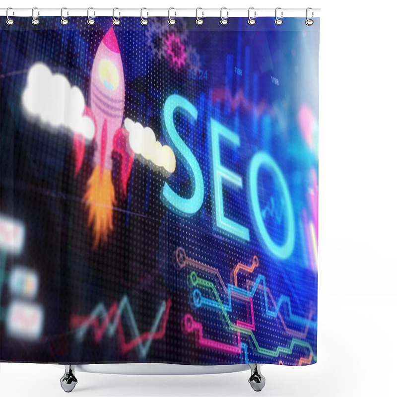 Personality  Creative SEO Backdrop Shower Curtains