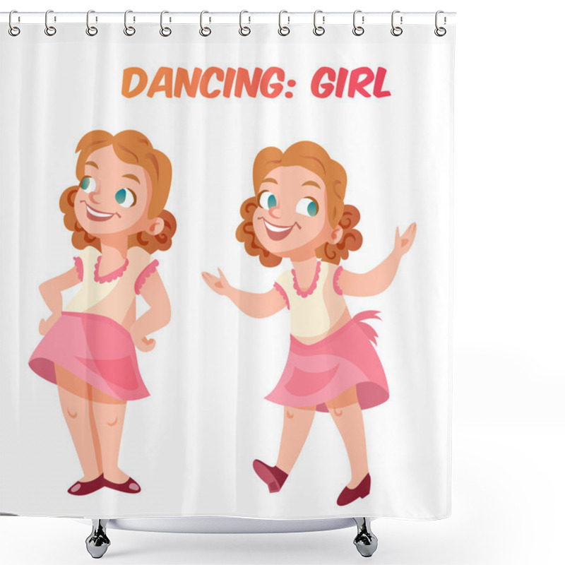 Personality  Dancing Cute Girl Vector Illustration Shower Curtains