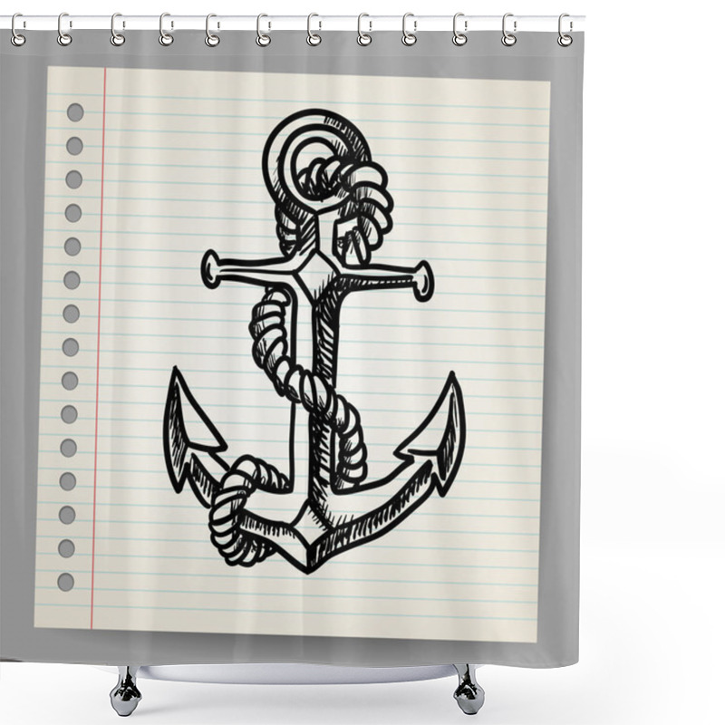 Personality  Anchor Sketch Shower Curtains