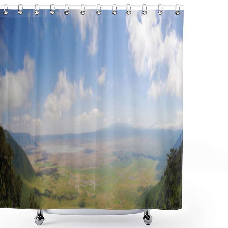 Personality  Panorama View Of Ngorongoro Crater And Rim Shower Curtains