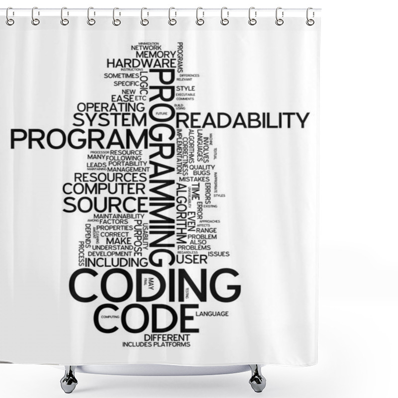 Personality  Word Cloud Coding Shower Curtains