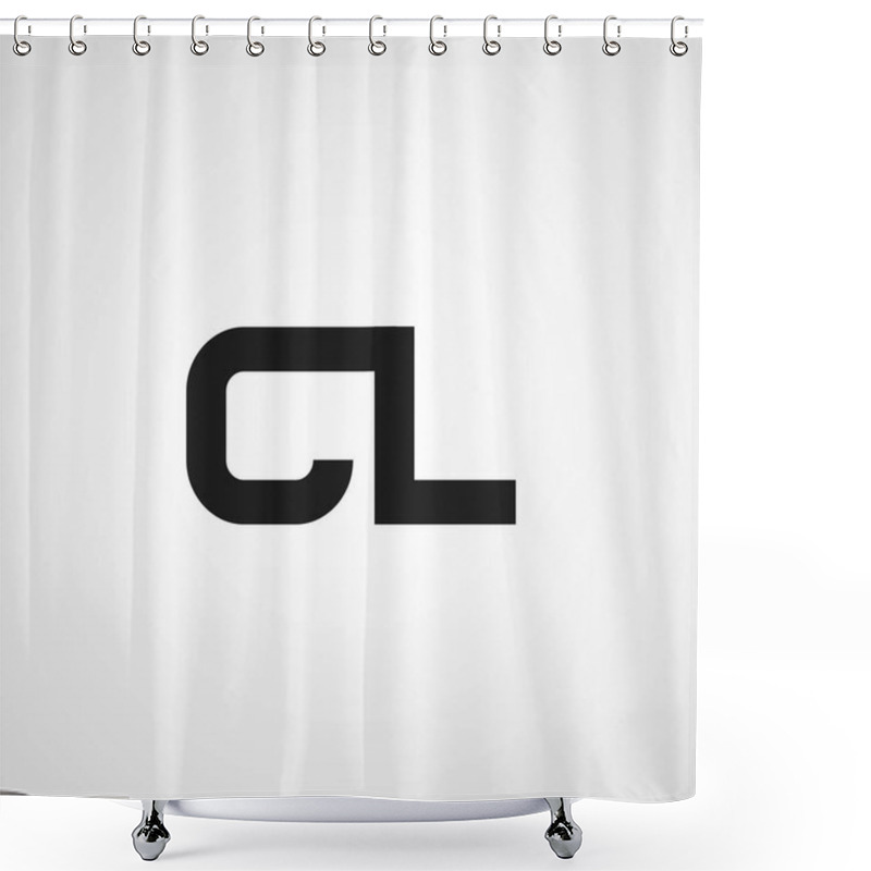 Personality  Initial Letter CL Logo Template Design Shower Curtains