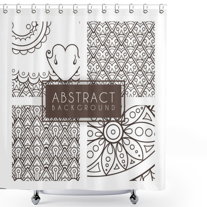 Personality  Set Of Four Vector Monochrome Intricate Patterns. Doodle. Zentangle. Monochromatic Shower Curtains