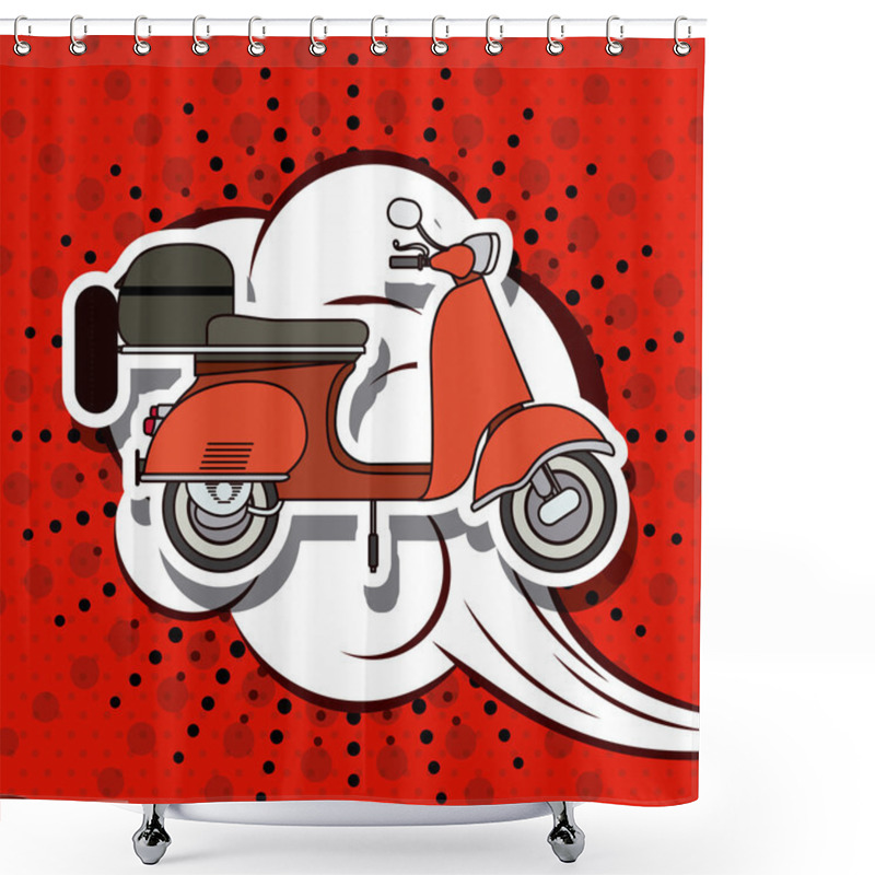 Personality  Scooter Pop Art Design Shower Curtains