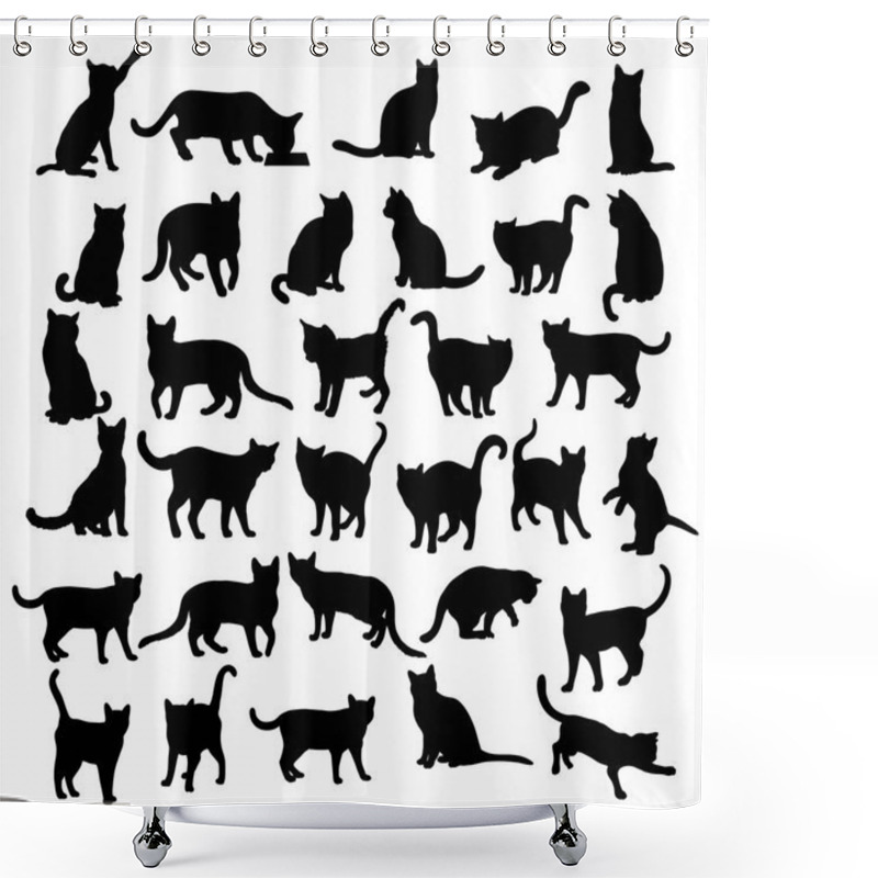 Personality  Modern Cat Silhouettes Shower Curtains