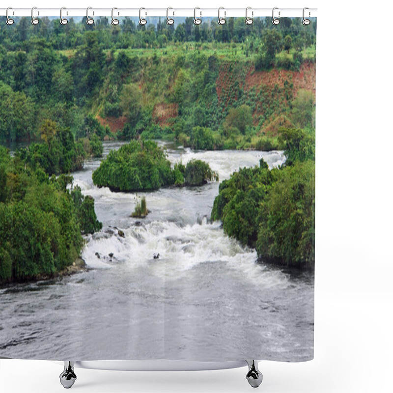 Personality  River Nile Scenery Near Jinja Shower Curtains