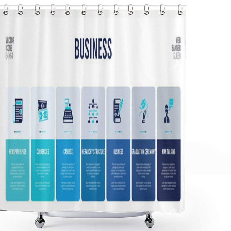 Personality  Web Banner Design With Business Concept Elements. Shower Curtains