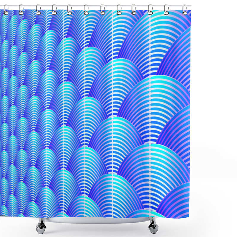 Personality  Feather Styled Background With Curved Lines Styled As Exotic Bird Plumage Shower Curtains