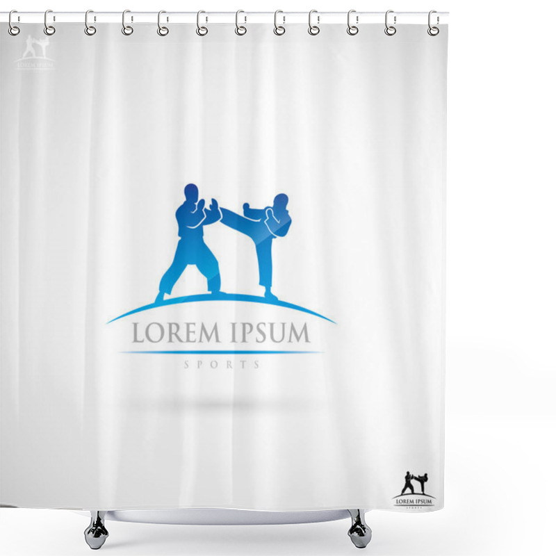 Personality  Martial Arts Fighters Sign Shower Curtains