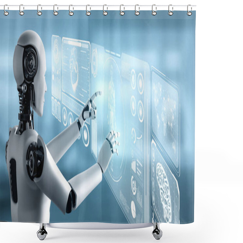 Personality  Future Medical Technology Controlled By AI Robot Using Machine Learning Shower Curtains