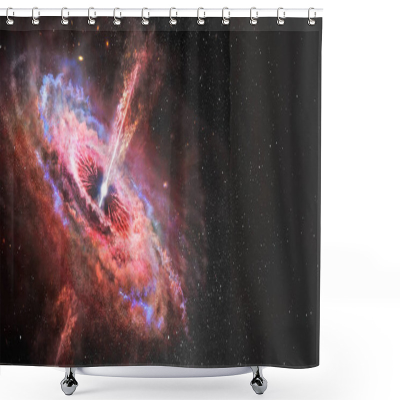 Personality  Stars And Material Falls Into A Black Hole. Abstract Space Wallpaper. Black Hole With Nebula Over Colorful Stars And Cloud Fields In Outer Space. Elements Of This Image Furnished By NASA. Shower Curtains