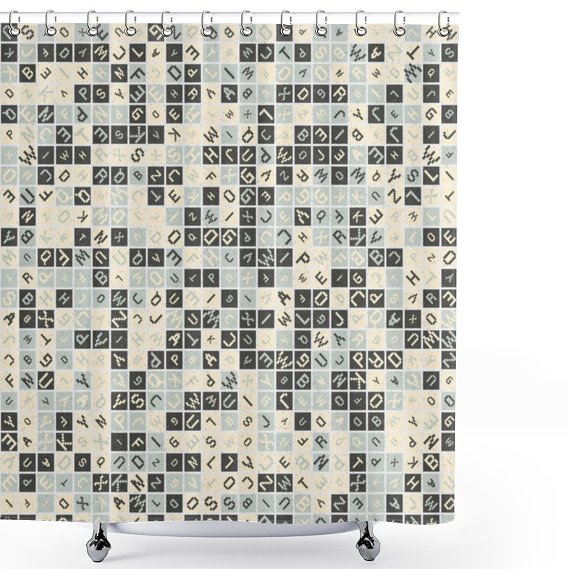 Personality  Abstract Geometric Cubes And Squares, Vector Illustration Background Shower Curtains