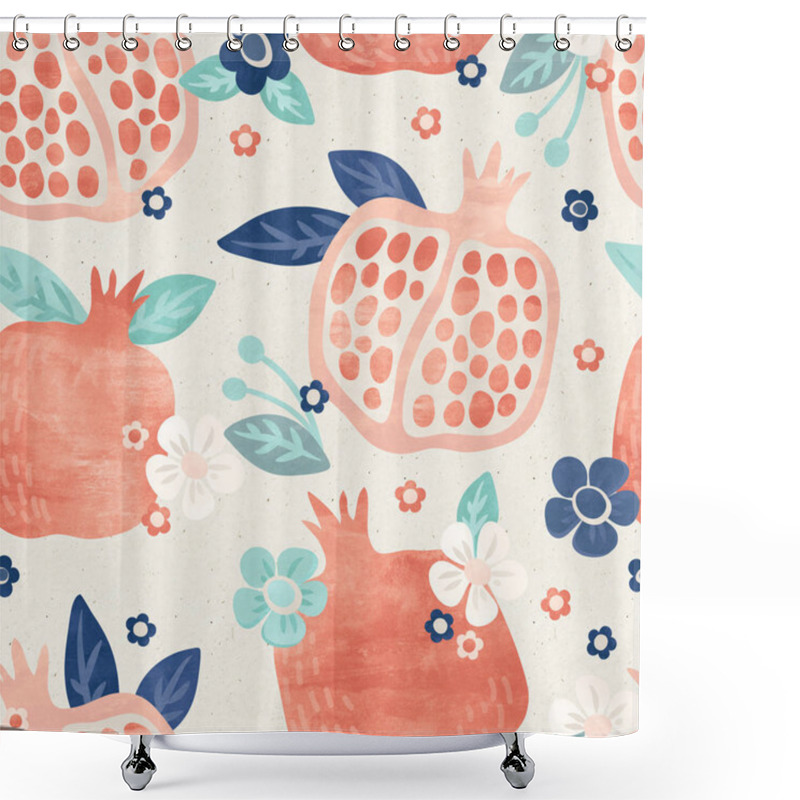 Personality  Pattern With Flowers And Pomegranates Shower Curtains