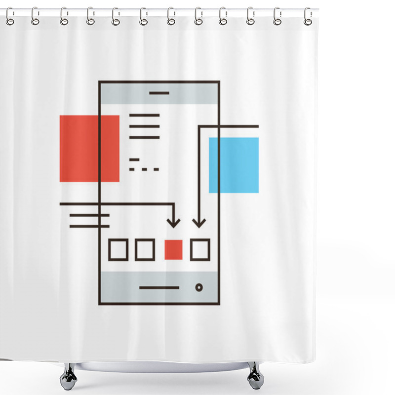 Personality  Mobile Application  Icon Concept Shower Curtains