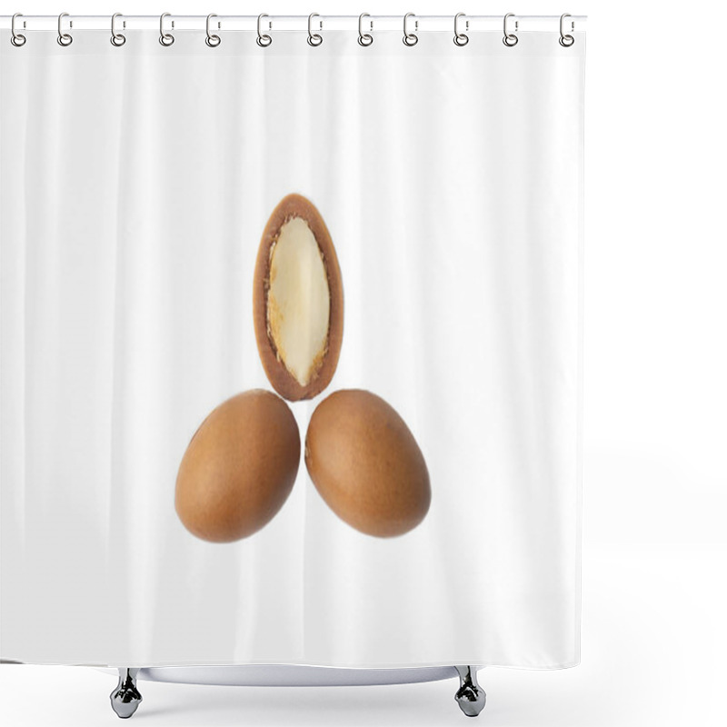 Personality  ARGAN SEEDS Isolated On A White Background. Argan Oil And Argan Nuts Concept Shower Curtains