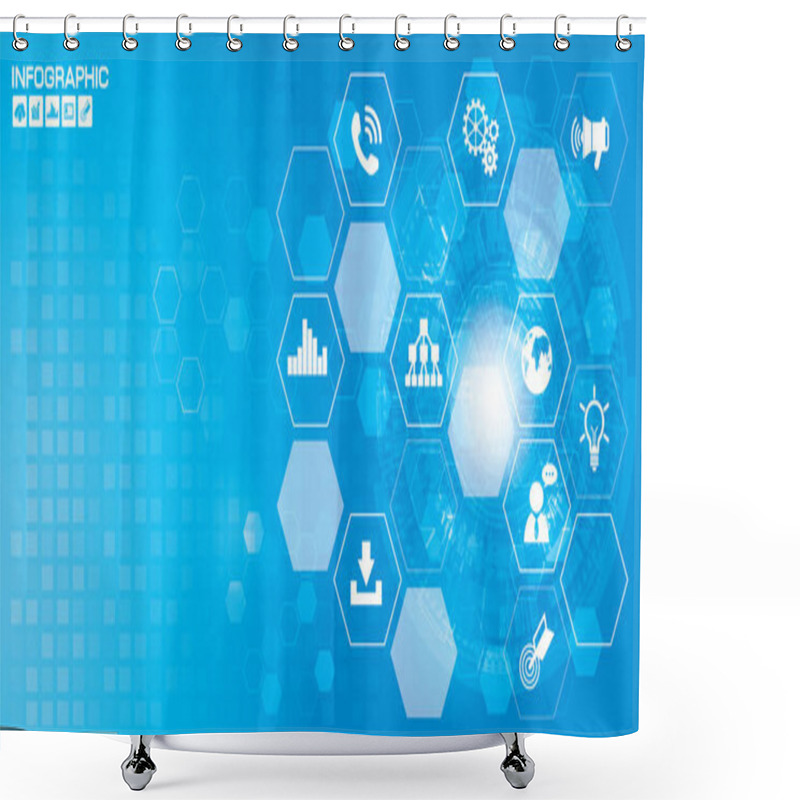 Personality  Abstract Technology Hi-tech Background Shower Curtains