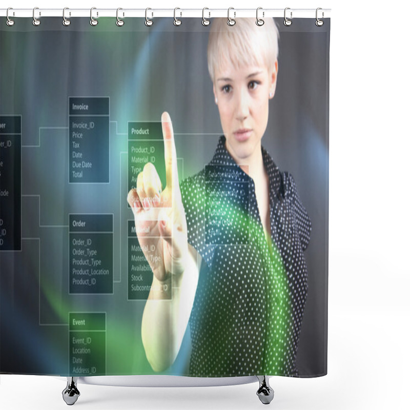 Personality  Database Background With Businessman Shower Curtains