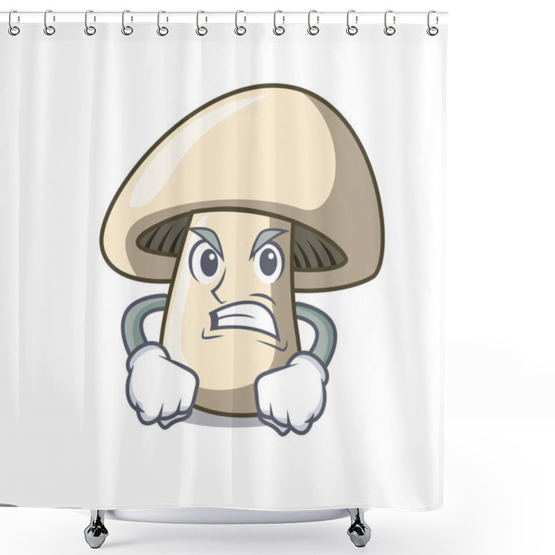 Personality  Angry Champignon Mushroom Mascot Cartoon Shower Curtains