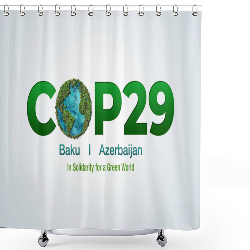 Personality  United Nations Climate Change Conference COP29 Baku, Azerbaijan. In Solidarity For A Green World Shower Curtains