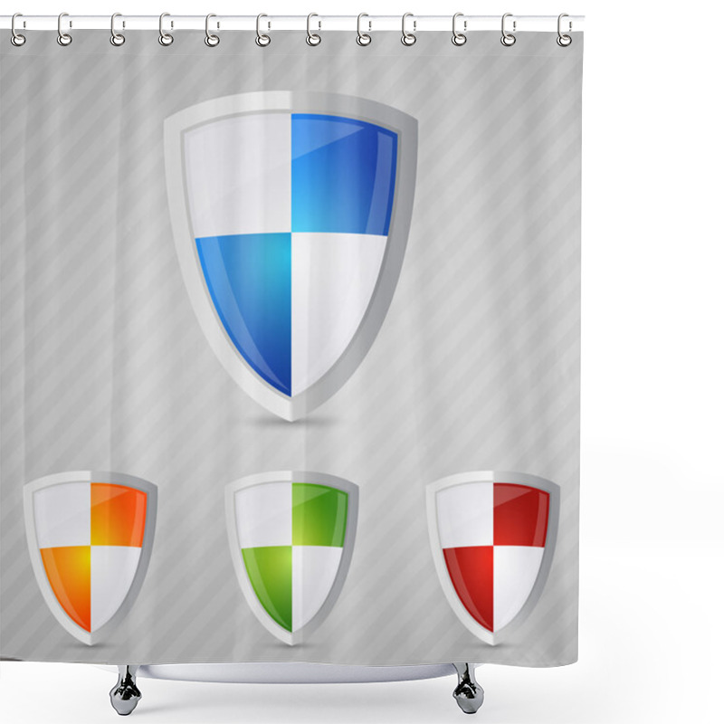 Personality  Protection Shield. Vector Illustration Shower Curtains