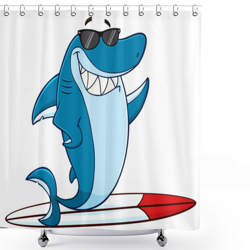 Personality  Shark Cartoon Mascot  Shower Curtains