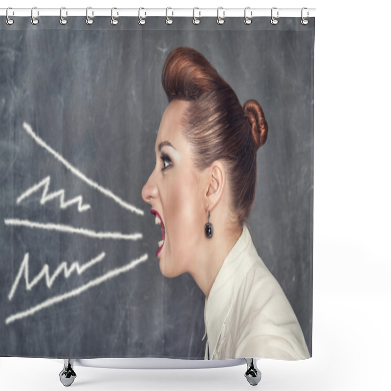 Personality  Screaming Woman Shower Curtains