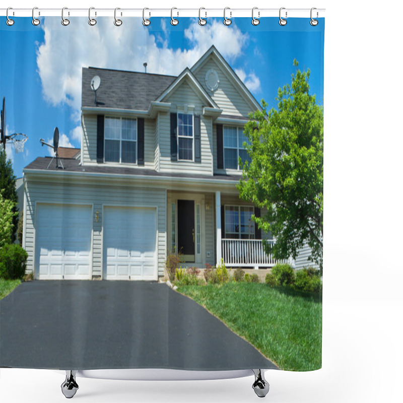 Personality  Vinyl Siding Single Family House Home Suburban MD Shower Curtains