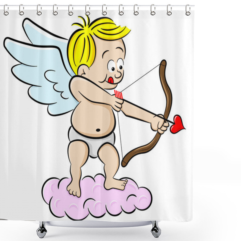 Personality  Cupid With Bow And Arrow Shower Curtains