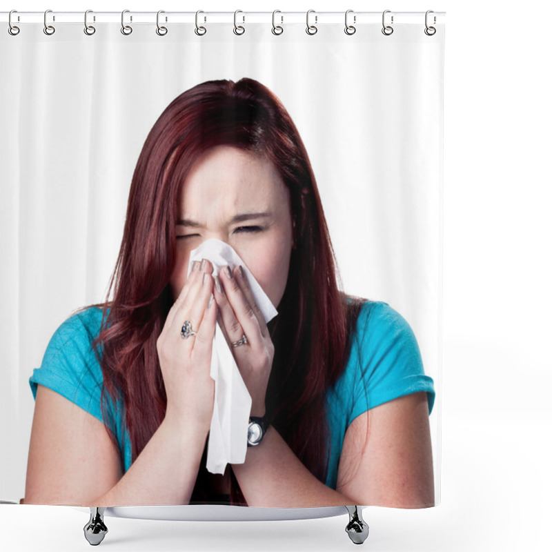 Personality  Blowing Her Nose Shower Curtains